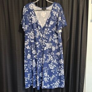 Blue & White Floral Dress